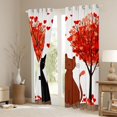 thumbnail image 3 of Erosebridal Couple Cat Kids Black Out Curtains, Romantic Love Heart Curtains Pack of 2 (42x63 Each), 3 of 6