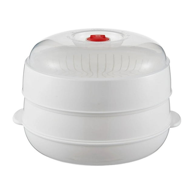 Vaporera para Microondas, Utensilios de Cocina para Microondas, Resistente Al Calor, Vaporera Versátil para Alimentos, Adecuada para Cocinar Alb