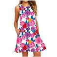 thumbnail image 2 of SMihono Robe d'Été Boho pour Femmes Grande Taille Robes d'Été pour Femmes Plage T-Shirt Floral Robe d'Été Décontractée avec Poches Robe Boho, 2 of 5