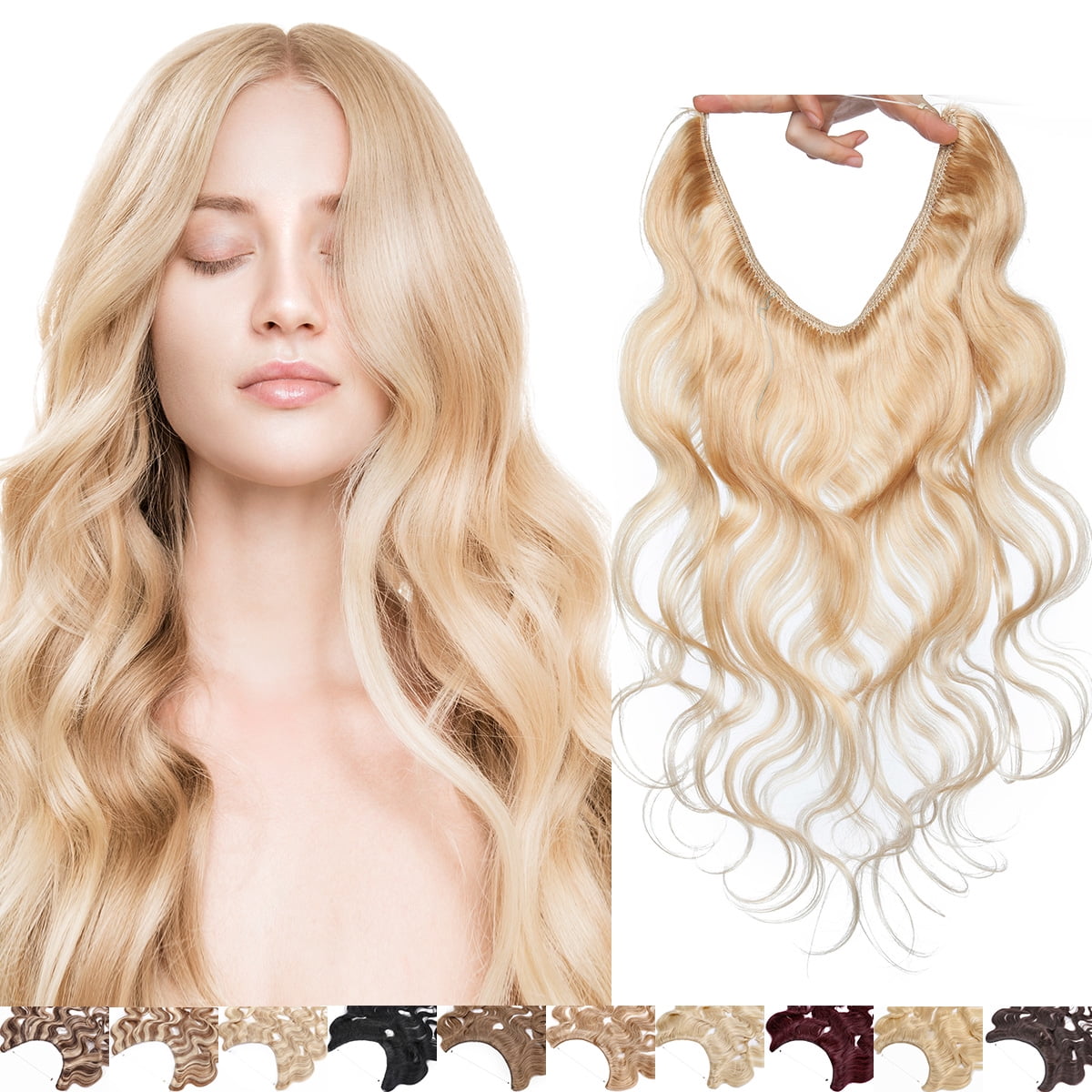 SEGO Curly Wire in Human Hair Extensions Hidden Hair Extensions with