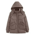 thumbnail image 4 of Fashion Winter Warm Coats for Womens Hooded Plus Size Casual Loose Solid Color Pocket Zippered Reversible Long Coat, 4 of 9