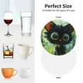 thumbnail image 6 of Fuzoiu Cute Big-Eyed Black Cat Print Leather Coasters Set,Drink Coasters Set of 4,for Tabletop Protection, Durable PVC Coasters,Home Décor and Housewarming Gift-Round Shape, 6 of 6