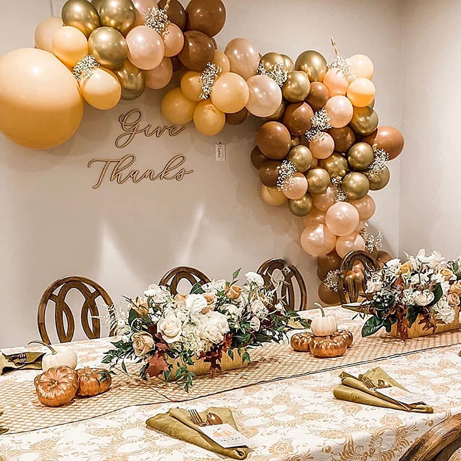 Party Balloons, Garland Arch Kit 16Ft, Macaron Latex Balloons Leaves for Baby Shower, Wedding, Birthday or Any Party Decorations (114pcs Coffee Brown Set)