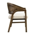 thumbnail image 3 of Noble House Wooden Frame Dining Chair Set of 2,Rattan Back with Upholstered Seat,Beige+Walnut, 3 of 7
