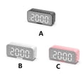 thumbnail image 2 of Reloj despertador digital Seitruly con altavoz Bluetooth soporte para teléfono pantalla de temperatura blanco, 2 of 6