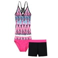 thumbnail image 1 of YONGHS Kids Girls 3-Piece Tankini Sets Swimsuit Top with Briefs Shorts Set Swimwear Bathing Suit, 1 of 5