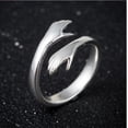 thumbnail image 4 of Vintage Hug Ring Environmental Protection White Copper Lightweight Design Thin Band Ring for Women and Men Anniversary Ring Promise Ring, 4 of 6