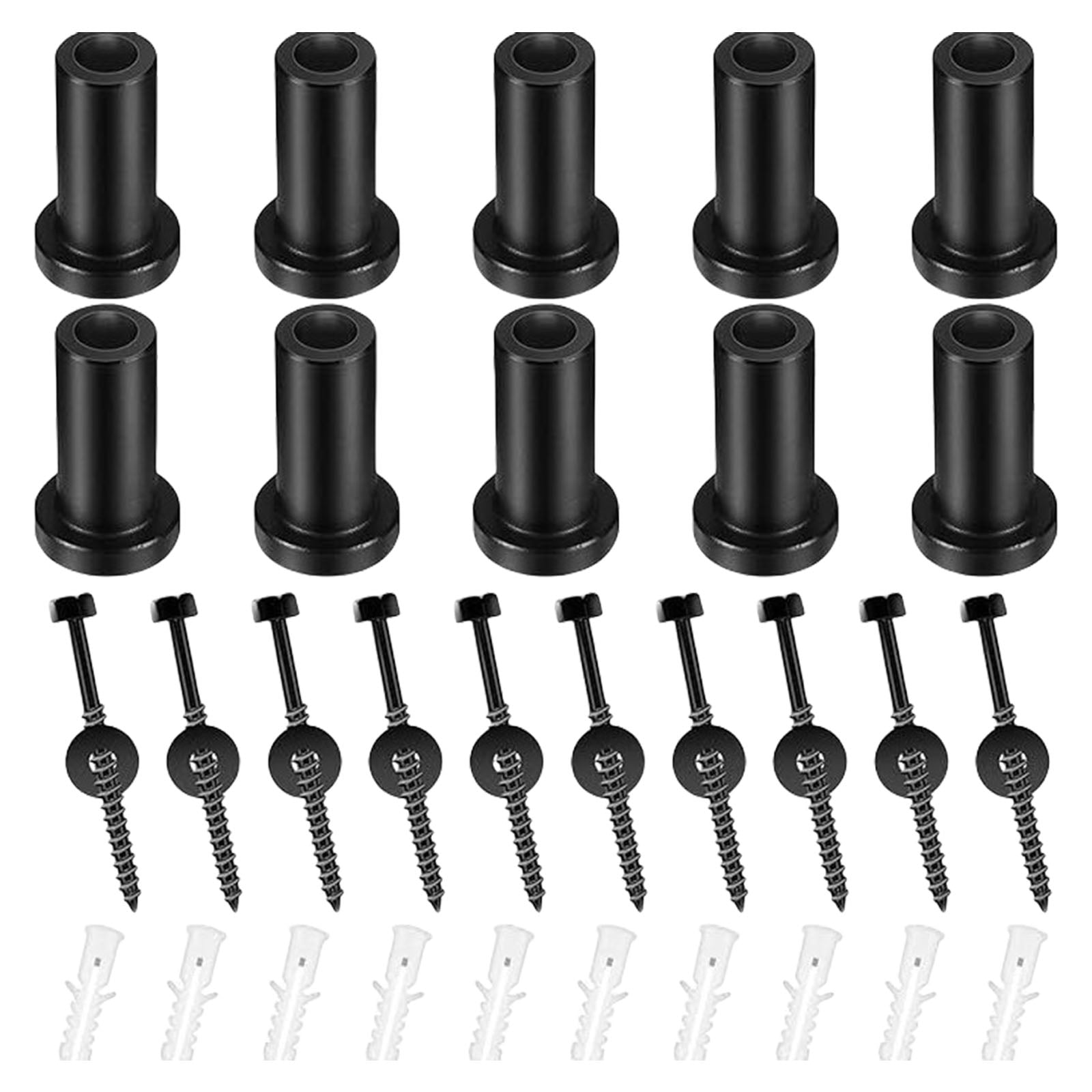 BIBABLYKE 10pcs Door Spacers Set Sliding Replacement Rail Track Hardware Wall Anchors Screws Lags Bolts for Secure Installation