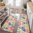 thumbnail image 2 of Multi Color Triangle Checkered Pattern Kitchen Rugs Sets Of 3,Kitchen Runner Rugs Non Skid Washable,Decorative Kitchen Floor Mats for Kitchen,Sink,Laundry,17"x30"+ 17"x47" + 17"x59", 2 of 6
