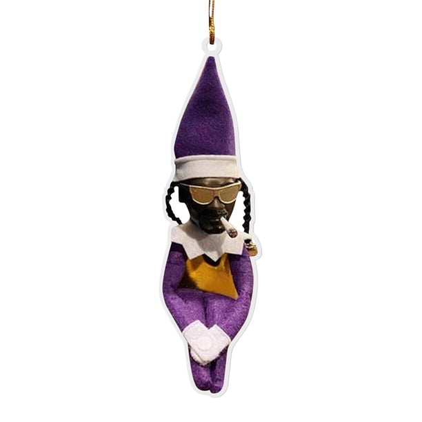 Muñecos de Navidad Snoop On The Stoop Acrílico en Miniatura Tema Elfos para Adultos Púrpura