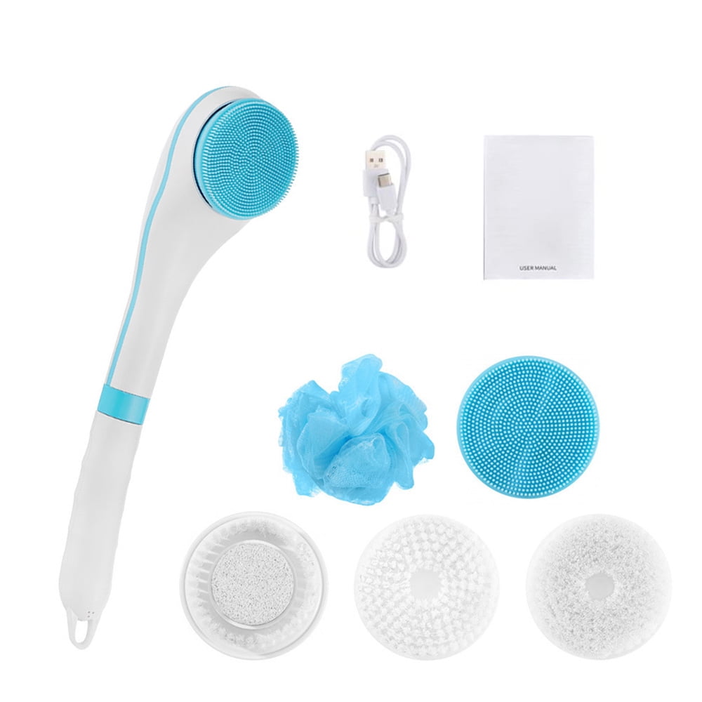 Ligghig Electric Body Brush with 5 Replacement Heads Battery Operated