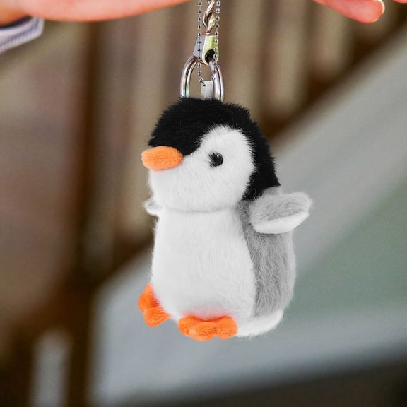 Toyvian 2Pcs Plush Penguin Keychain Soft Animal Pendant Charm for Backpack Bag Decoration Assorted Colors