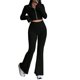 thumbnail image 2 of Conjunto de Dos Piezas para Mujer, Pantalón Corto de Larga con Cremallera y Pantalones, Chándal Sexy y Ajustado para Estar en Casa. Negro L, 2 of 6