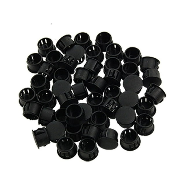 Unique Bargains 50 Piezas Tapones de Agujero de Bloqueo de Plástico Negro de 1/2 pulgada