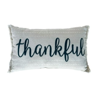 Monogram Throw Pillow with Sayings Grateful Thankful Blessed, Blue Couch  Pillow, Accent Pillow, Personalized Holiday Pillow Cover - PIL175