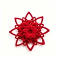 thumbnail image 2 of Velvet Christmas Tree Ornaments, Shatterproof Flocked Christmas Decorations, Burgundy Flower Shaped for Xmas Holiday Home Party Decor(C), 2 of 7