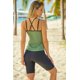 thumbnail image 3 of ABPHQTO Tankini de dos piezas con tiras cruzadas y estampado abstracto verde de mujer, 3 of 5