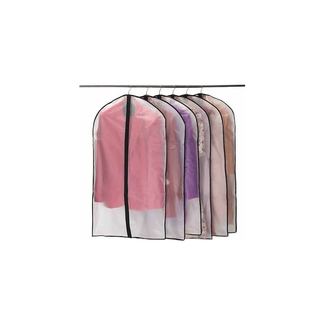 Funda protectora para ropa - 6 piezas de 60x100 cm, cubierta con cremallera semitransparente, resistente al agua y polvo. Ideal para guardar trajes, chaquetas y camisas. ¡Protege tu ropa de polillas,