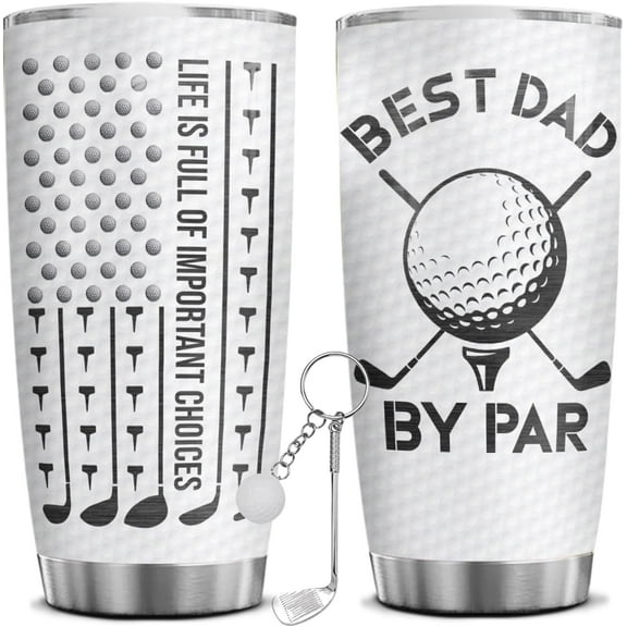 20oz Tumbler – Best Dad By Par, Golf Gift for Men, Dad, Husband, Grandpa, Uncle, Friends