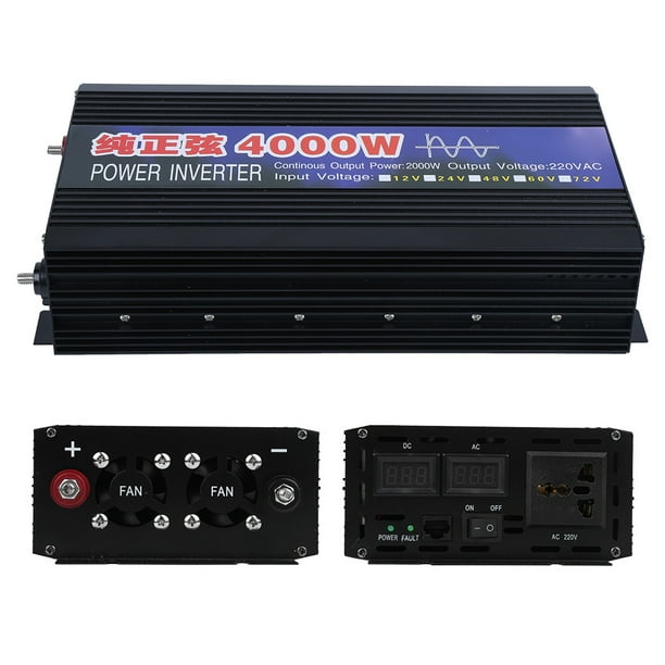 Inversor De Onda Sinusoidal Pura Convertidor De CC A CA Inversores De CC/CA Para Automóvil Pantalla Digital Dual De 4000 W