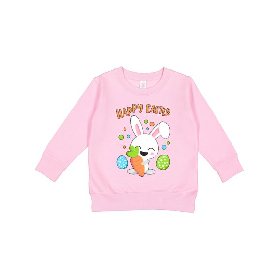 Inktastic Happy Easter Bunny with Eggs and Carrot Toddler Sweatshirt