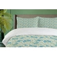 thumbnail image 4 of Ambesonne Floral Duvet Cover Sets, Flowers and Curved Branches, 2-King, Pale Seafoam Multicolor, 4 of 7