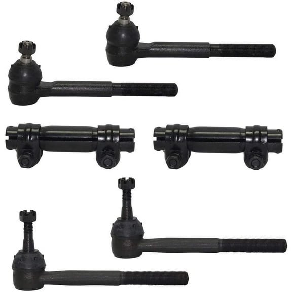 Detroit Axle - 4WD Front 6pc Tie Rods Kit for Chevrolet GMC K1500 K2500 Suburban K3500 Tahoe Yukon Blazer Cadillac Escalade, 4 Outer & Inner Tie Rods 2 Adjusting Sleeves Replacement