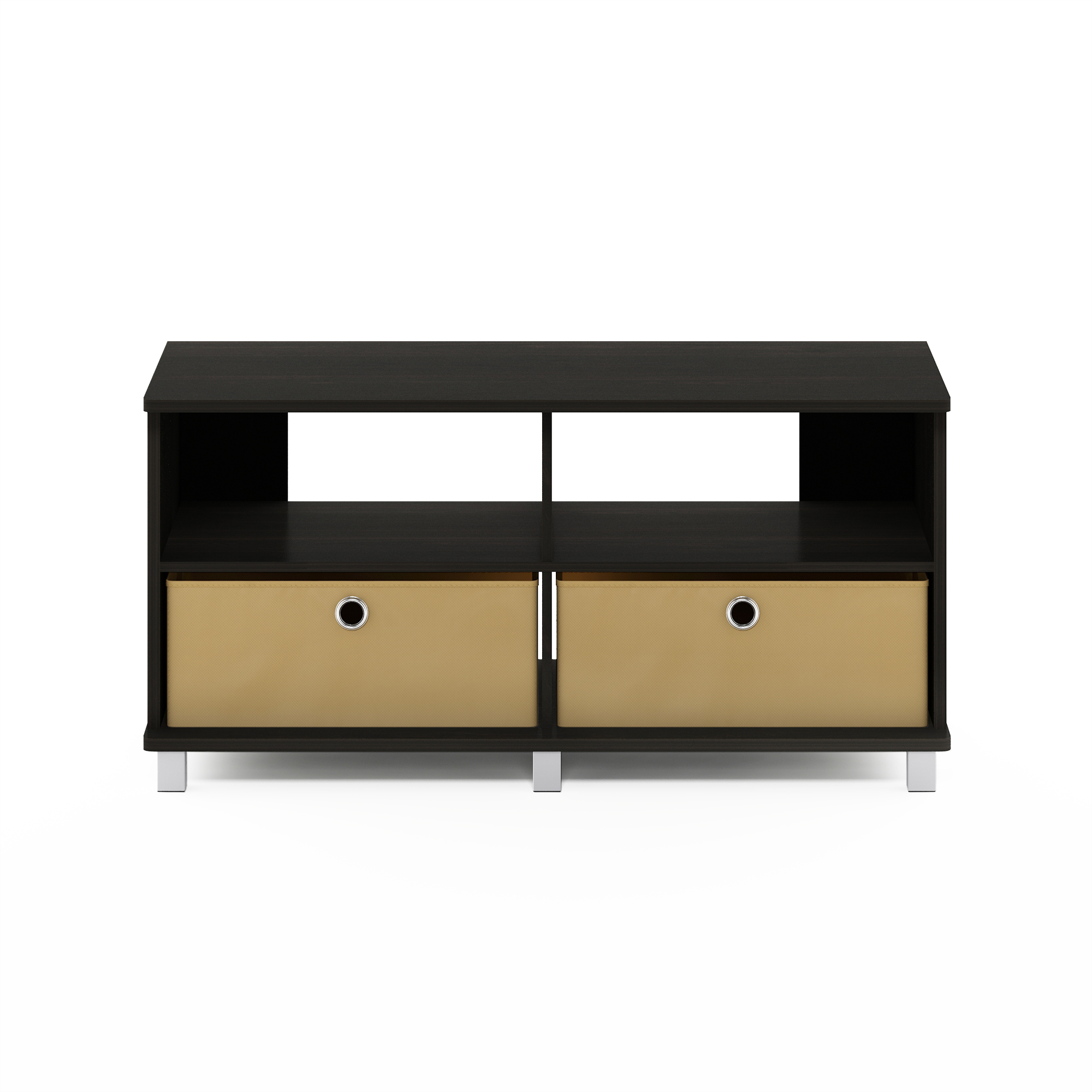 Furinno Andrey Entertainment Center with Bin Drawers, Dark Espresso/Brown