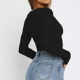 thumbnail image 4 of yunLCZ Womens Long Sleeve Shirts Womens Long Sleeve Shirts Basic Tees Crop Tops Going Out Spring 2025 Workout Outfits Y2k Clothes Going Out Fashion Clothes, 4 of 4