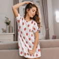 thumbnail image 3 of Sikiie Strawberry Print Women's Short-sleeved Nightdress, Round Neck Pullover Nightdress Pajamas Summer Home Wear, 3 of 6