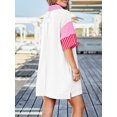 thumbnail image 4 of Vestido Wenrine polo con cuello en V para mujer, casual, verano, blanco, 4 of 6