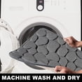 thumbnail image 4 of Tapis de bain en relief pav¿¿ pour salle de bain, tapis antid¿¿rapant pour lavabo, tapis de sol lat¿¿ral pour salle de douche, paillasson en mousse ¿¿ moire de forme, bleu fonc¿¿, 4 of 5