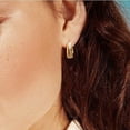 thumbnail image 4 of 18K Karat Gold Plated Earrings for Women 18k Gold U-Shape Compact Personality Simple Earrings Jewelry for Her Birthday Gift, 4 of 11