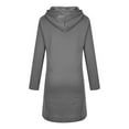 thumbnail image 2 of Hoodies for Women Zpanxa Women's Solid Color Zip up Hoodie, Long Irregular Hem Long Coat, Plus Size Winter Warm Sweatshirts Jackets Hoodies Outerwear with Pockets Gray 3XL, 2 of 6