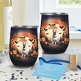thumbnail image 4 of Mummy Doberman Pinscher Happy Halloween with Pumpkins Bats Spooky Fun 12oz Stainless Steel Wine Tumbler Insulated Cup with Lid Doberman Dog Lover Gifts - 00019, 4 of 5