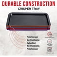 thumbnail image 2 of Air Fryer Crisping Basket & Tray Set – Oven Baking Tray with Elevated Mesh Crisping Grill, Ceramic Coating, Healthy Cooking, Extra-Large 9.5" x 13", Gray, 2 of 7