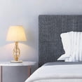 thumbnail image 2 of Haitral Vintage Gold Nightstand Lamp with Marble Base Set of 2, 2 of 8