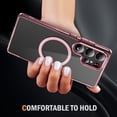 thumbnail image 6 of ELEHOLD Case for Samsung Galaxy S25 Ultra, Shockproof Crystal Clear Magnetic Phone Case,Pink, 6 of 8