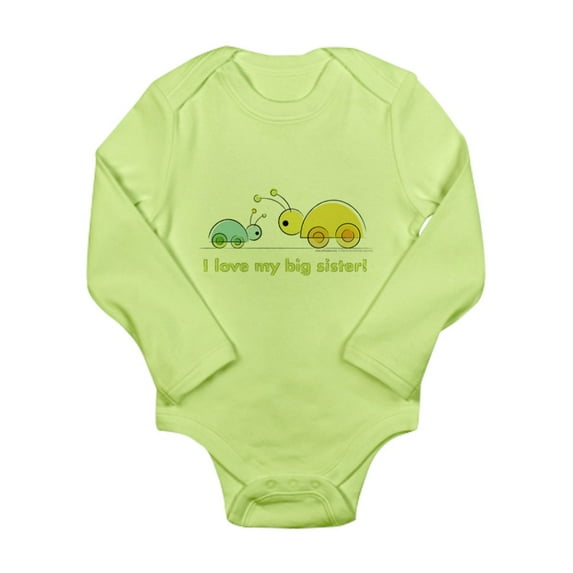 CafePress - Lollibib_Luvmybigsis Body Suit - Long Sleeve Infant Bodysuit