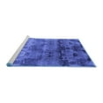 thumbnail image 2 of Ahgly Company Machine Washable Indoor Round Oriental Blue Industrial Area Rugs, 7' Round, 2 of 4