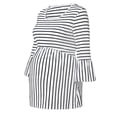 thumbnail image 4 of EGNMCR Blouse pour Enfants, Blouse et Chemise à Manches Longues à Col Rabattu Été Col Rond Manches 3/4 Imprimé à Rayures Grande Taille T-shirt Long Blouse pour Femmes Enceintes, 4 of 5