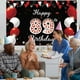 thumbnail image 3 of Happy 89th Birthday Banner Backdrop, Red Black Happy Birthday Decorations, Birthday Party Supplies Décor, 5.9 X 3.6 Ft, 3 of 6