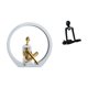 thumbnail image 1 of Figura de niña pensadora, estatua de mujer, centro de mesa, dormitorio, regalo para lectores, estantería, escultura abstracta de granja, figura decora, 1 of 8