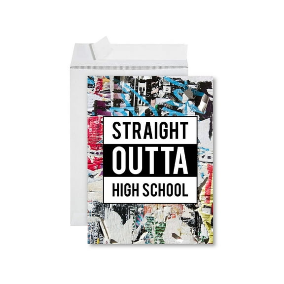 Koyal Wholesale Funny Congratulations Jumbo Card With Envelope, Straight Outta High School, Graduation Greeting Card