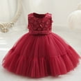 thumbnail image 2 of Ugoldhm Poofy Dresses for Girls Elegant Sleeveless Princess Dress Mesh Fashion Ball Gown Summer Outfits 6 Months-5 Years, 2 of 9