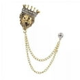 thumbnail image 1 of 6x Broche de Corona para Hombre Alfileres Traje Stud Solapa Pin Insignia Accesorios Alfileres para El Cuello Joyería de Moda Broche de Cadena Colgante 6 piezas, 1 of 8