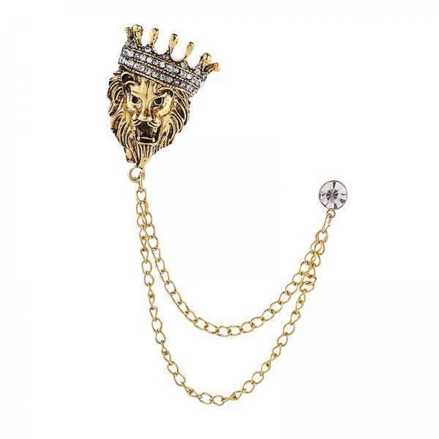 6x Broche de Corona para Hombre Alfileres Traje Stud Solapa Pin Insignia Accesorios Alfileres para El Cuello Joyería de Moda Broche de Cadena Colgante 6 piezas
