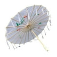 thumbnail image 4 of Sombrilla retro impermeable plegable BLESIY artesanía engrasado para ballet baile Props blanco, 4 of 7