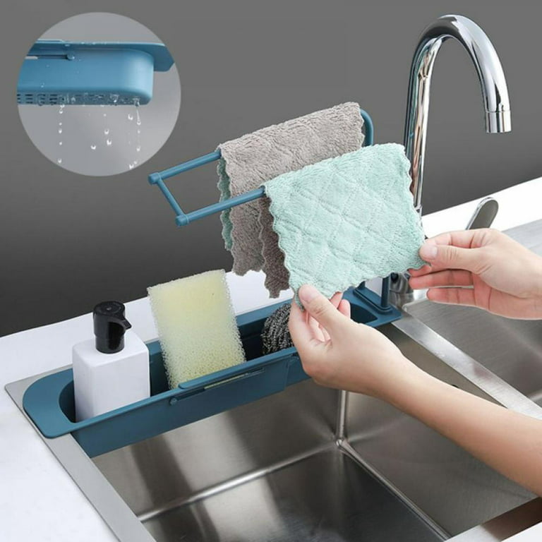 Sponge Holder 304 Stainless Steel Sink Soap Dispenser Caddy with Removable Drain  Tray Kitchen Sink Bathroom Countertop Organizer - AliExpress
