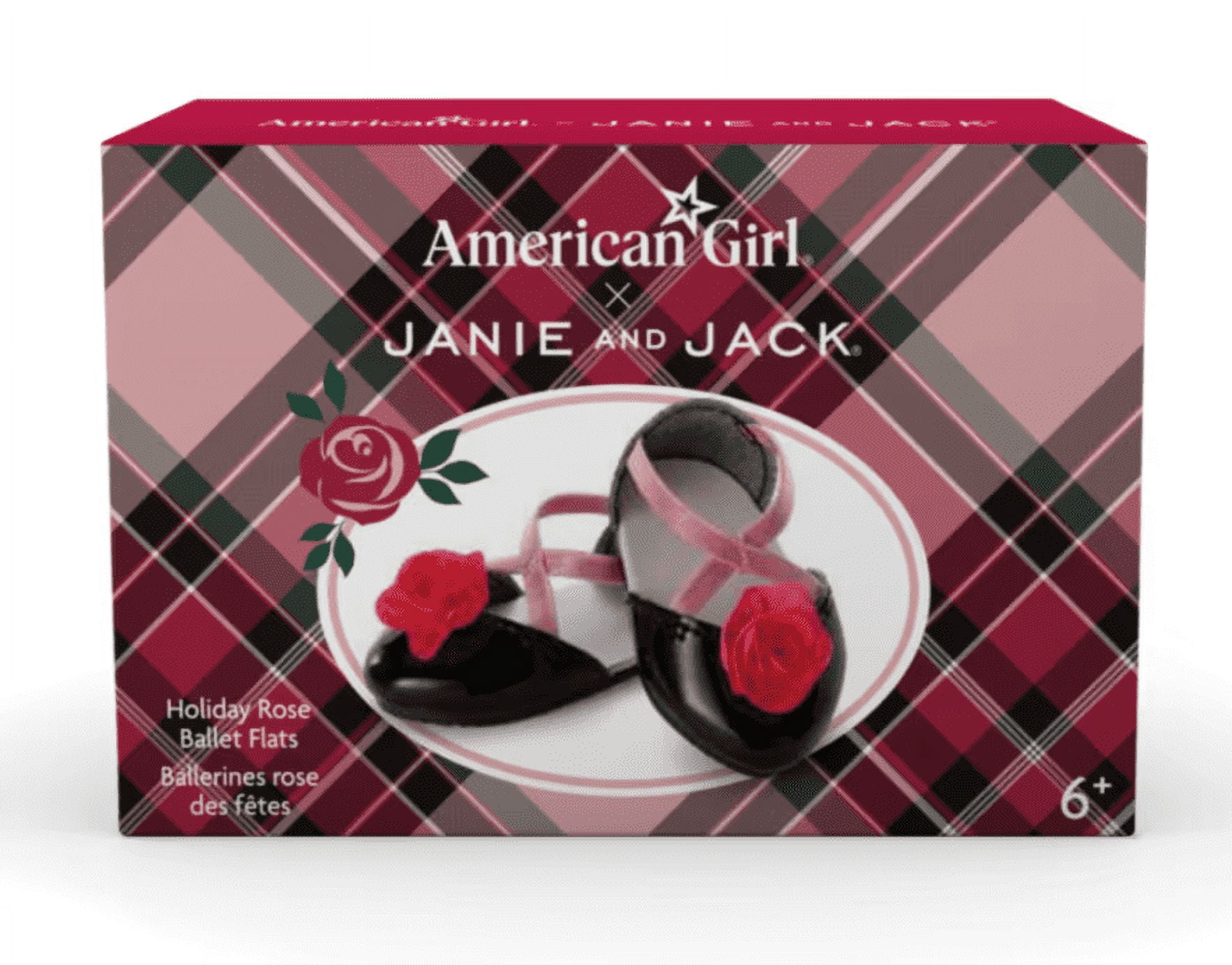 American Girl X Janie and Jack Holiday Rose Ballet Flats for 18 inch Dolls